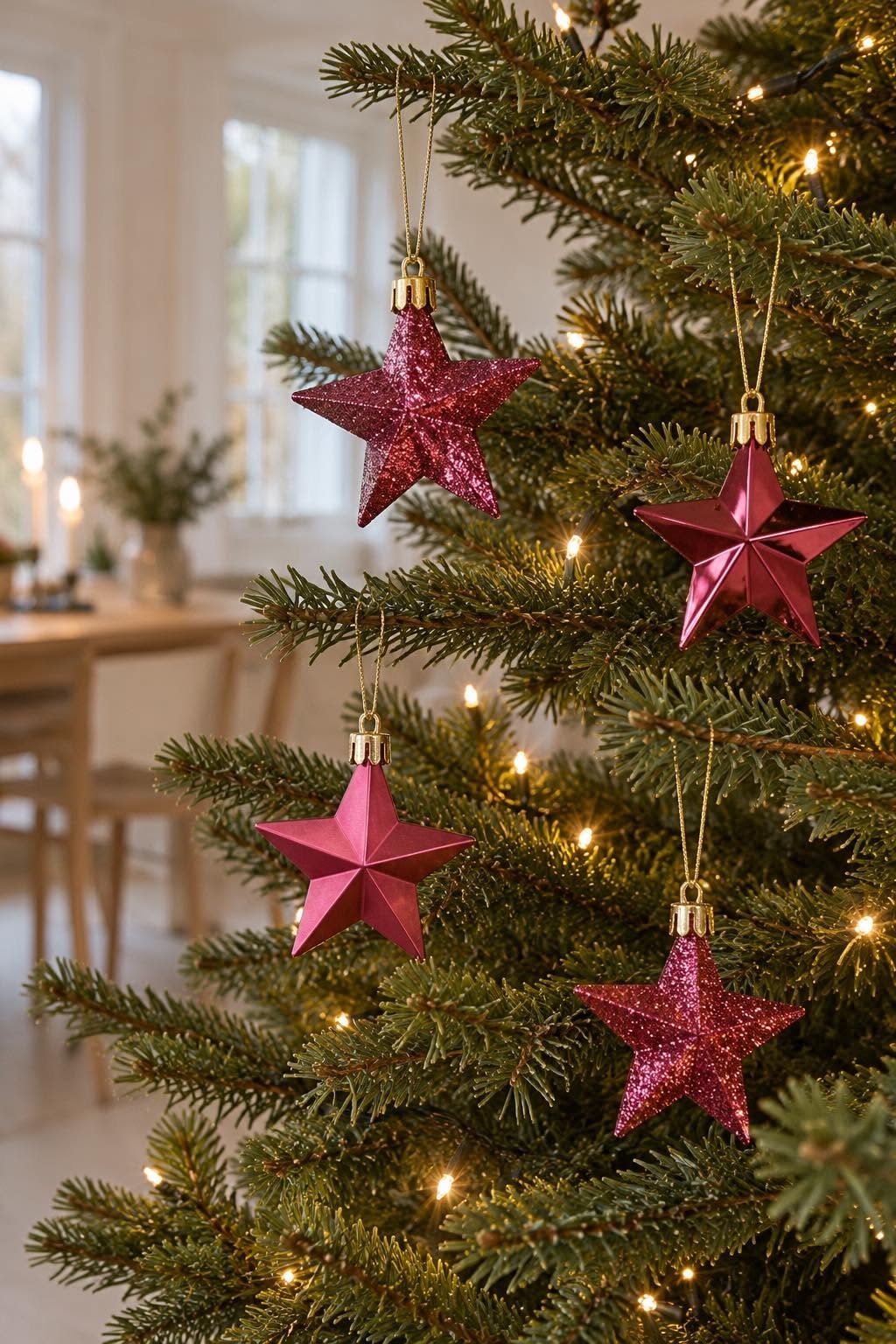Julstjärnor 8 st - Vinröd