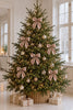 Förpackning med 6 rosetter - Rosa med glitter