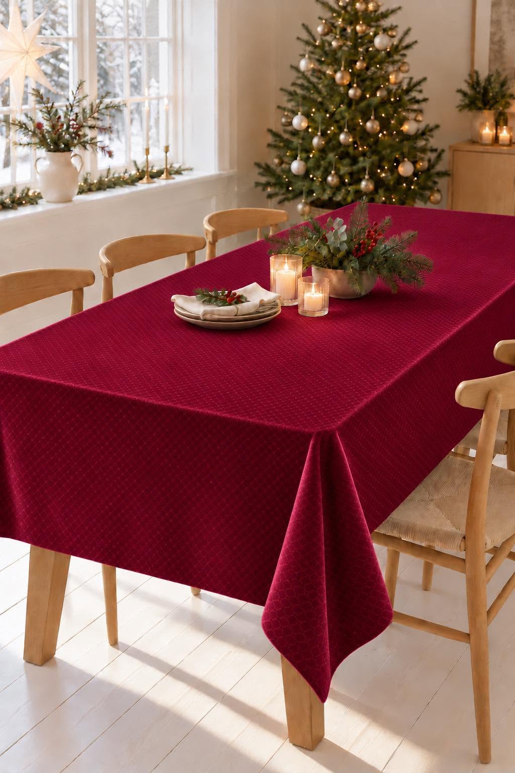 Duk bordeaux - 140x240 – elegant bordsduk