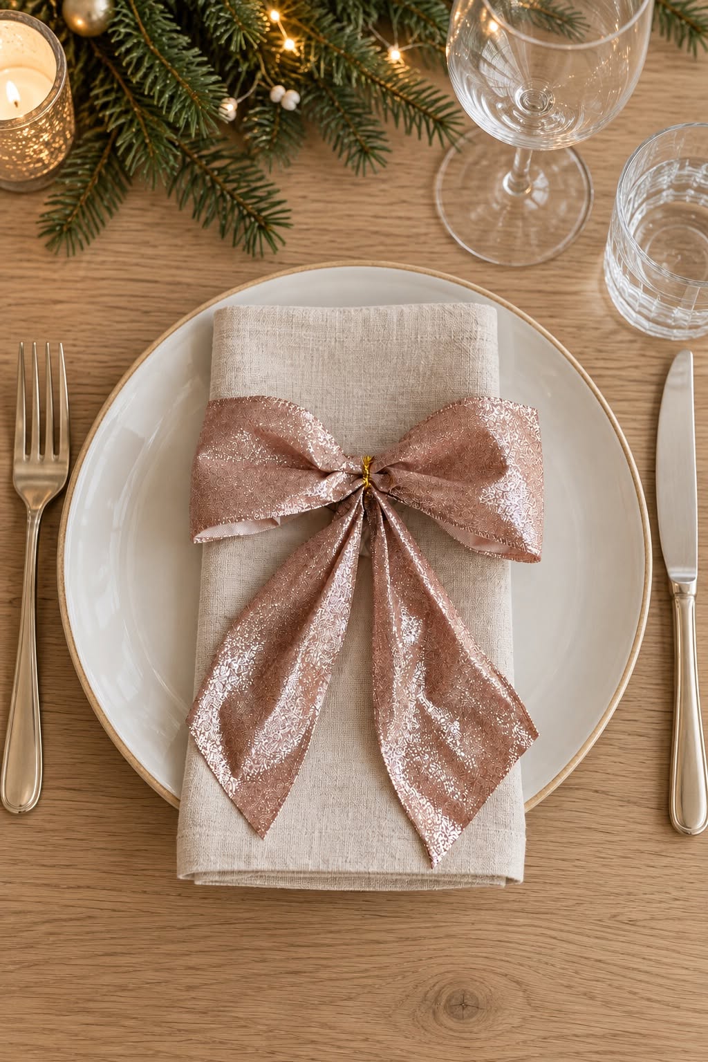 Förpackning med 6 rosetter - Rosa med glitter