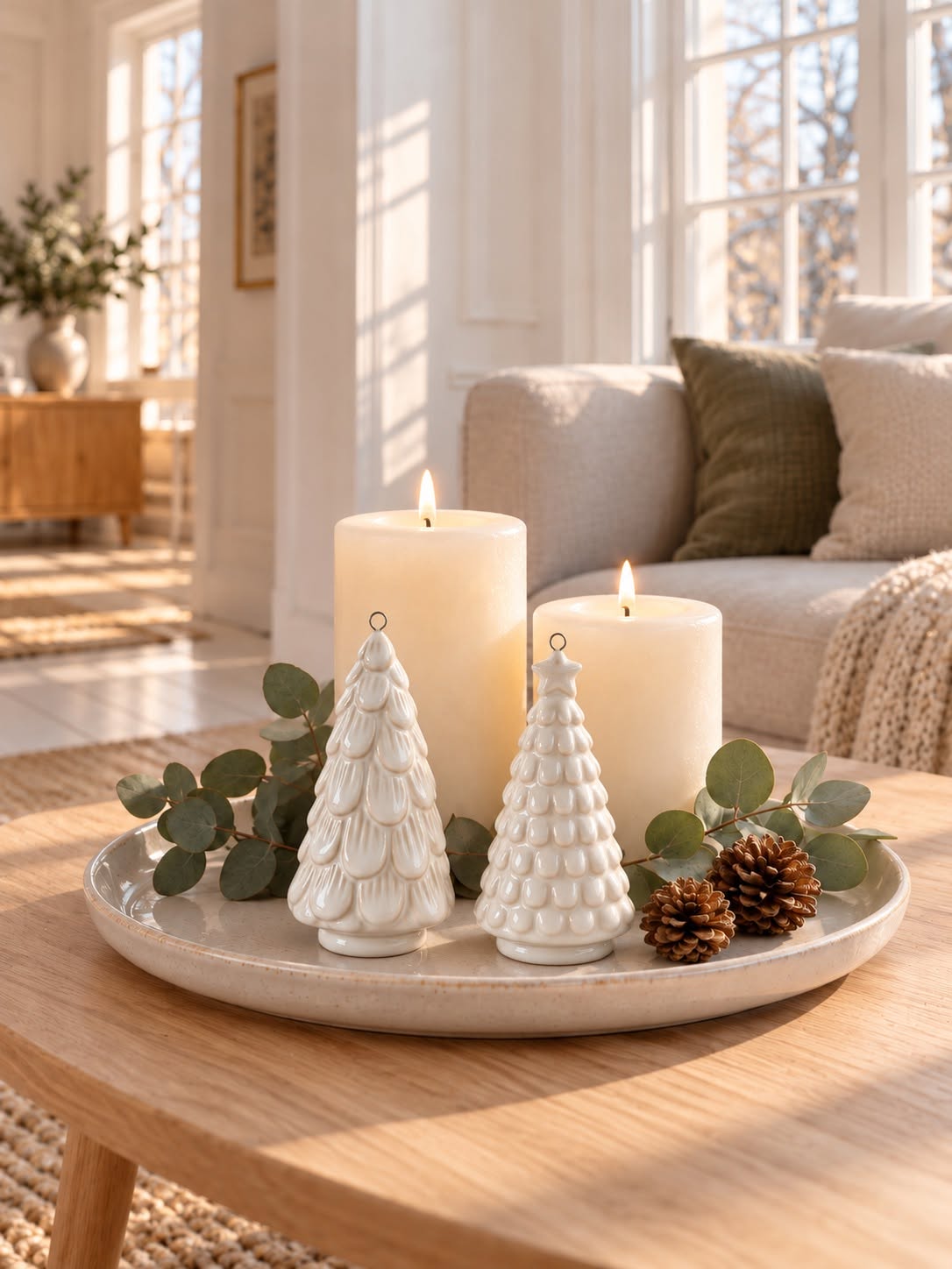 Julgran i porslin - White MIX