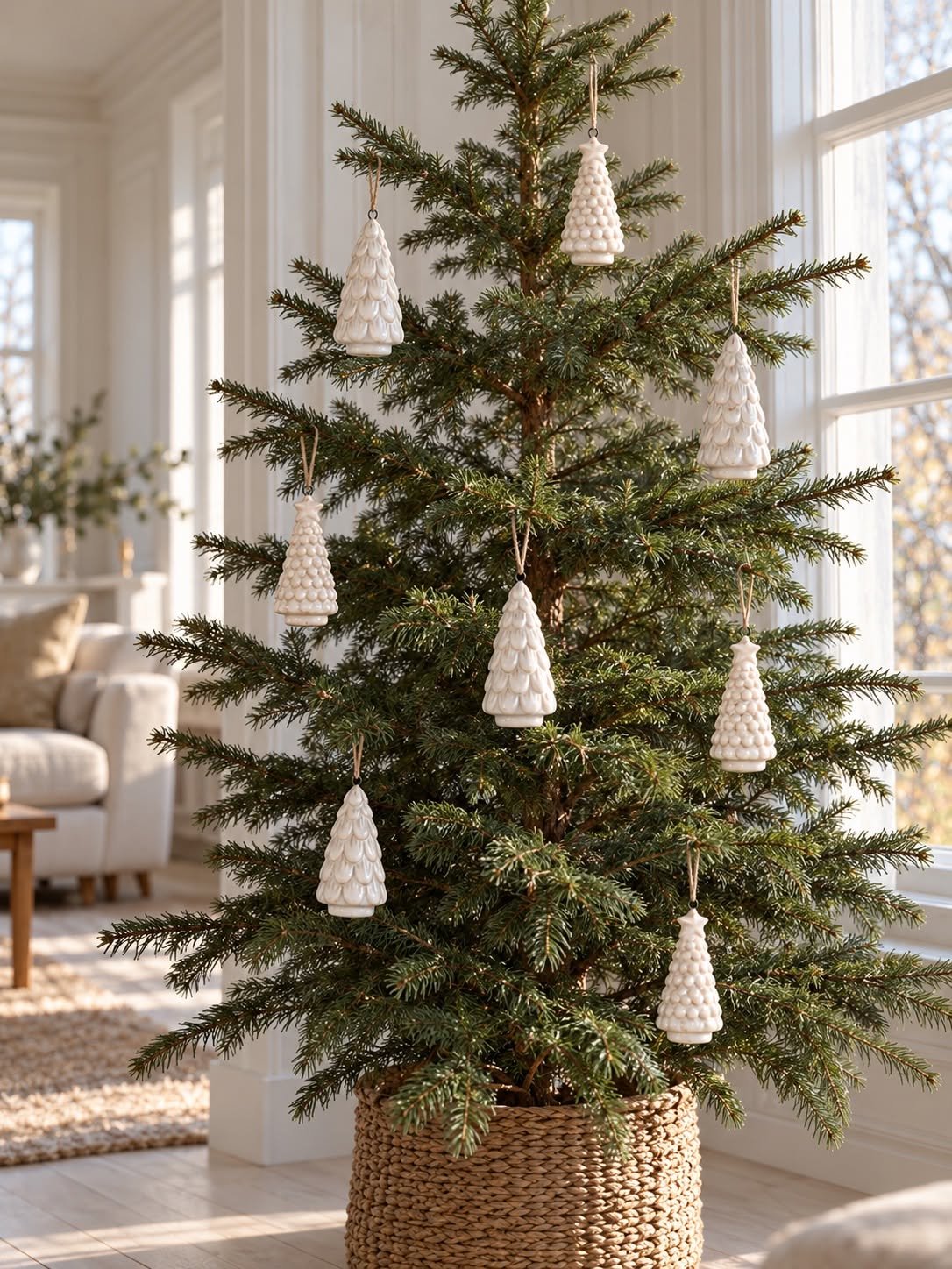 Julgran i porslin - White MIX