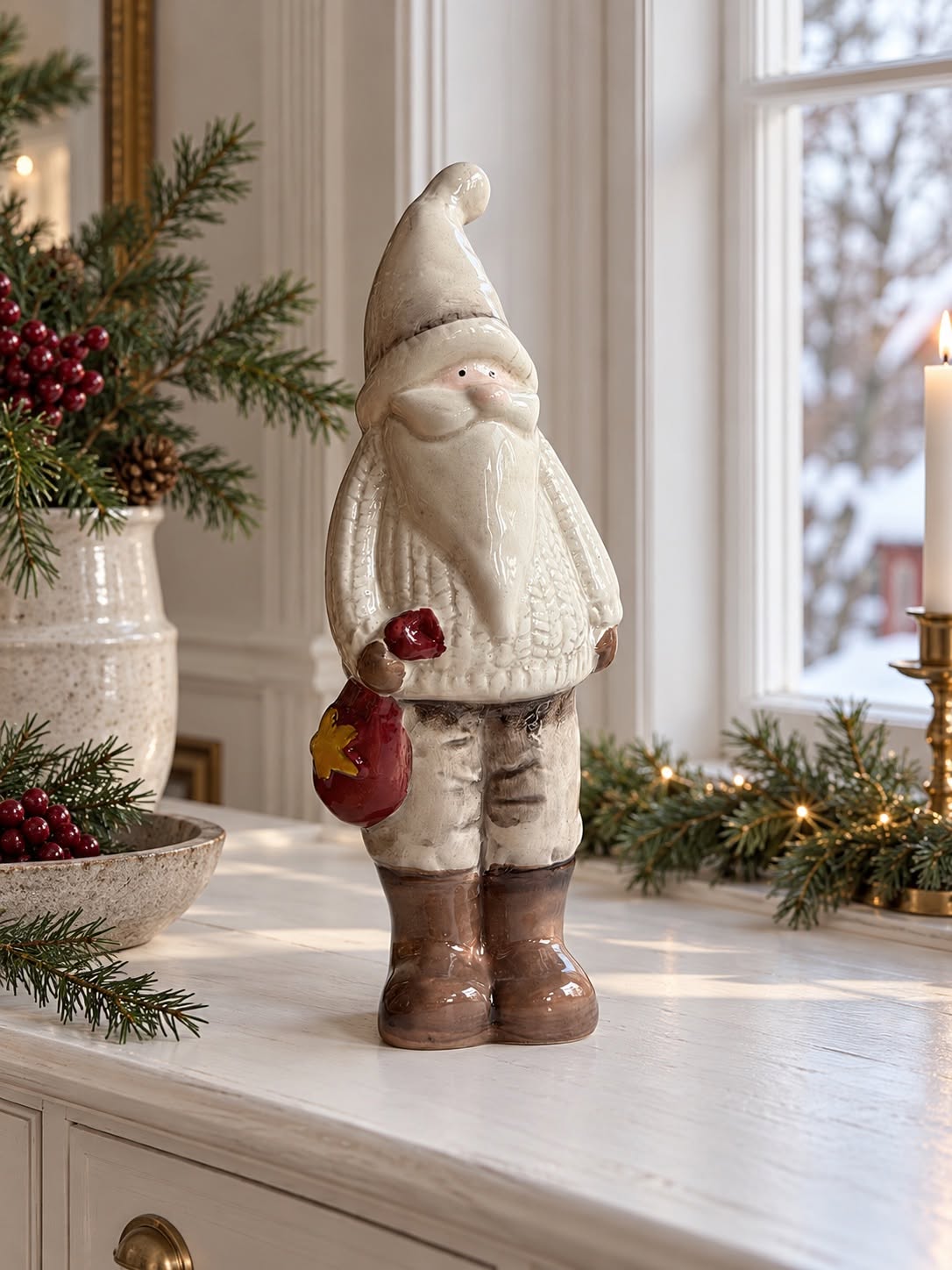 Jultomte keramik - Stor