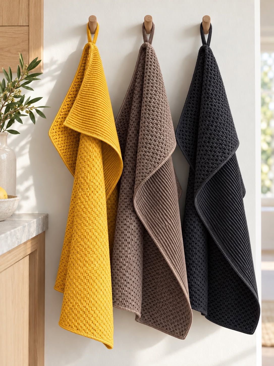Kökshanddukar 3 st mikrofiber – Mango