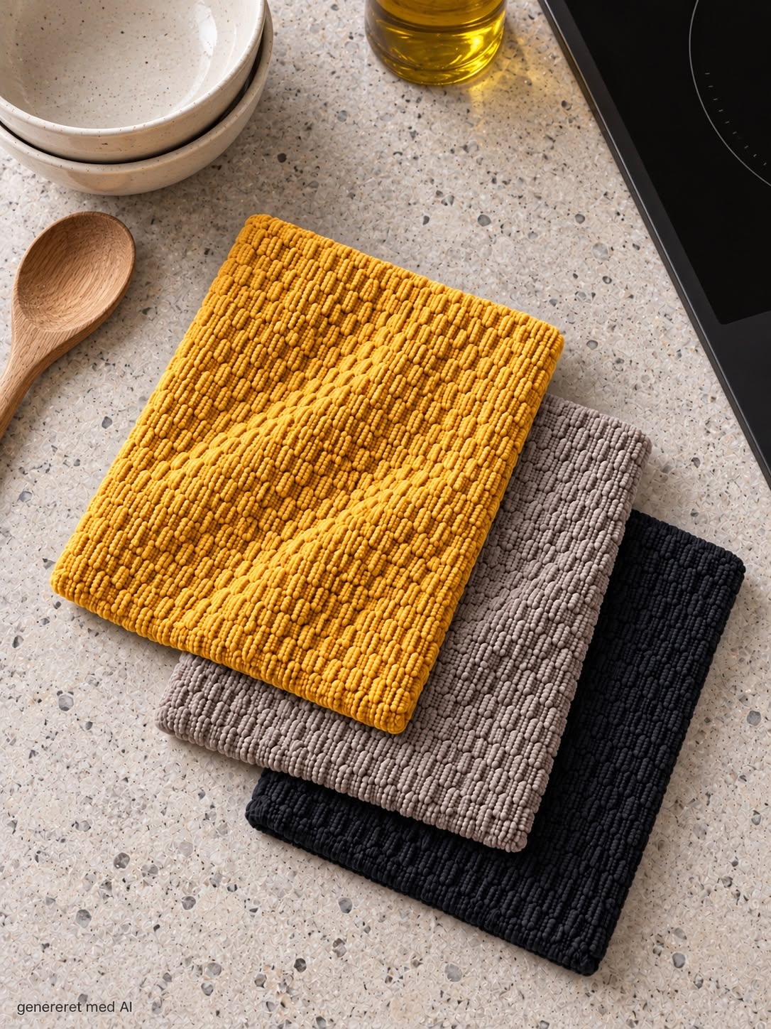 Diskduk mikrofiber våfflad - 3 st Mango