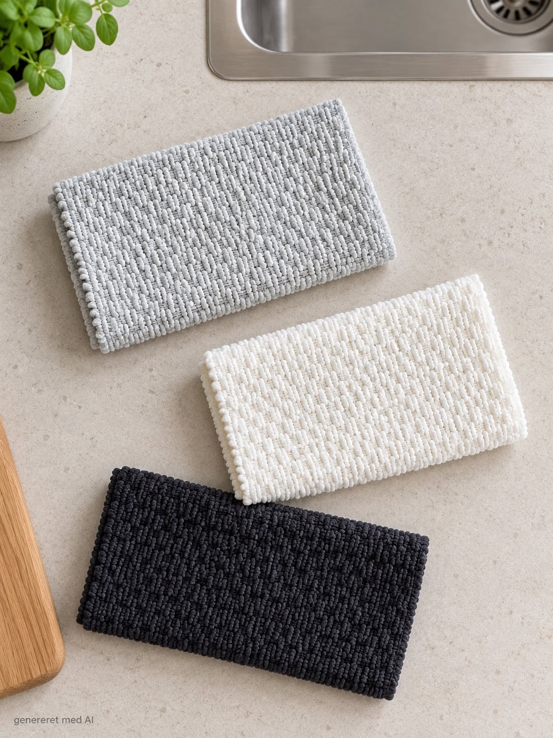 Disktrasa i mikrofiber våfflad - 3 st