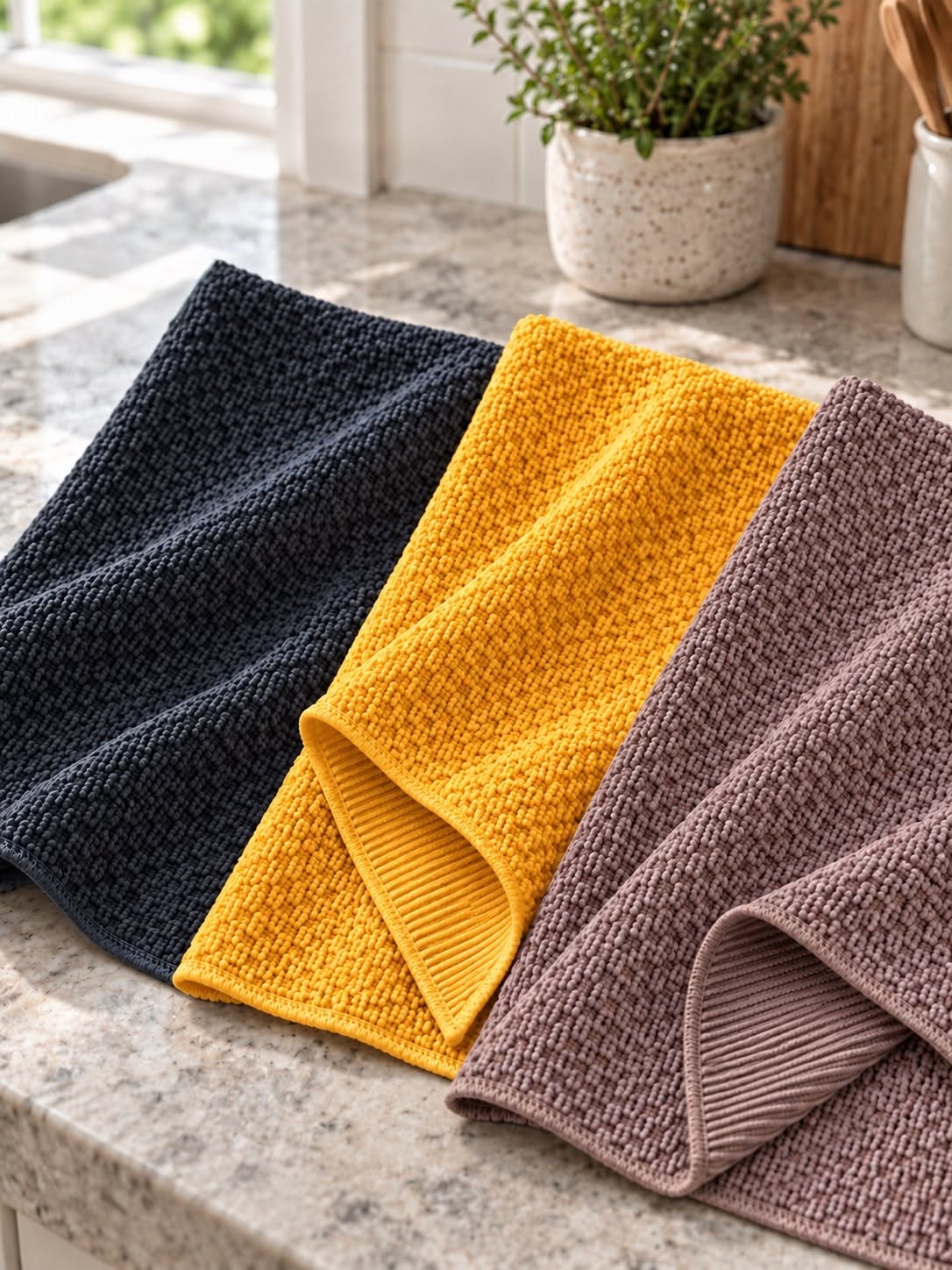 Kökshanddukar 3 st mikrofiber – Mango