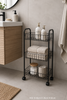 Rullvagn med trådkorgar - Svart