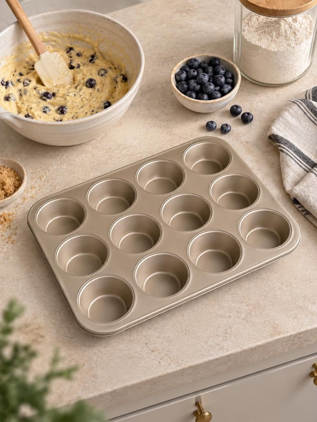 Muffinsform för 12 st - Nonstick-beläggning Golden