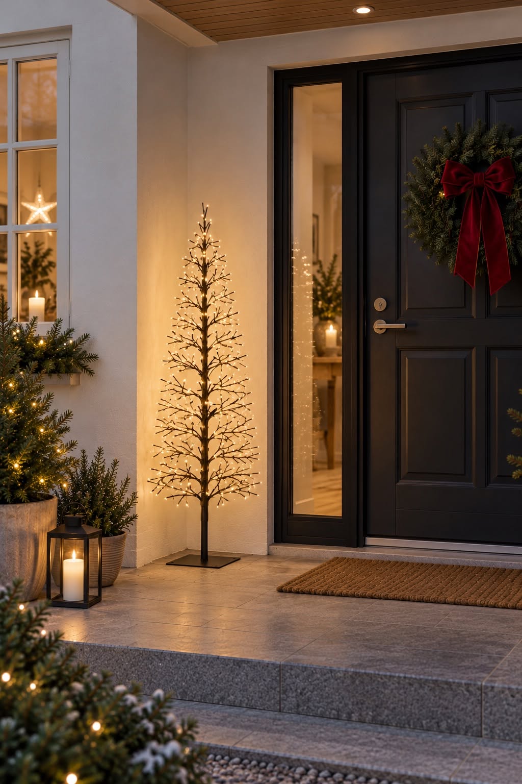 A-format träd med LED-ljus 120 cm