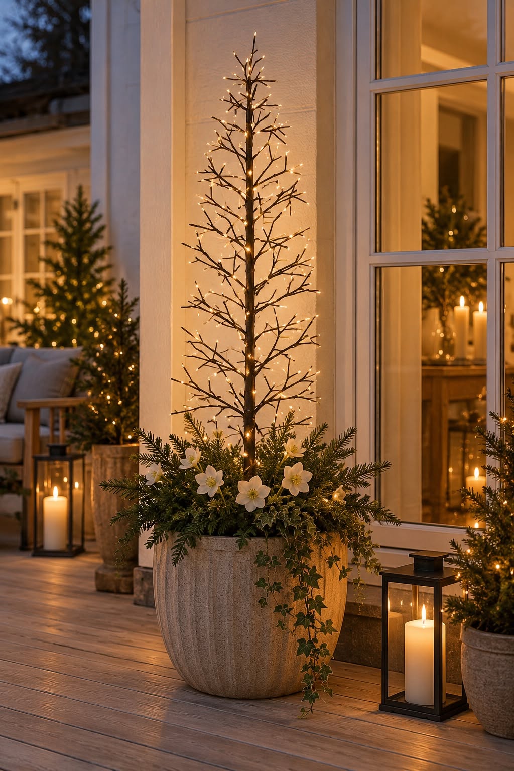 A-format träd med LED-ljus 120 cm