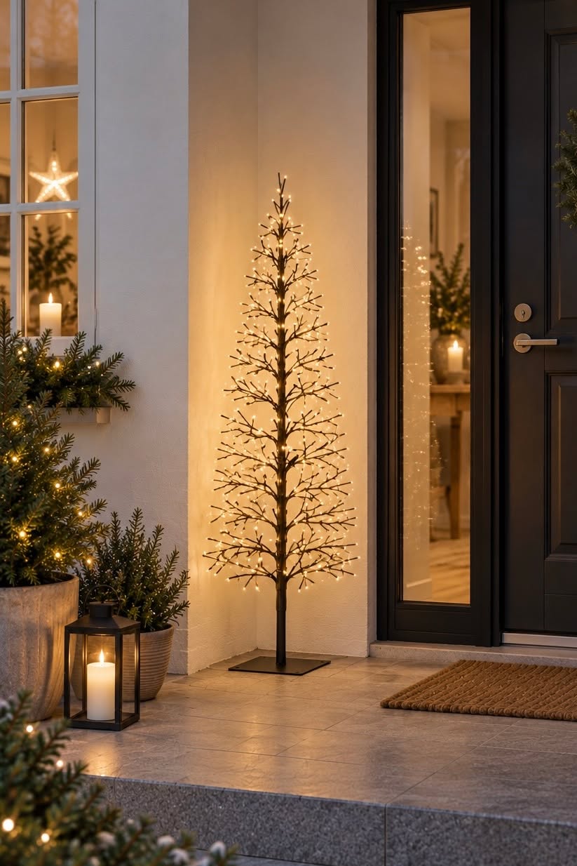 A-format träd med LED-ljus 120 cm