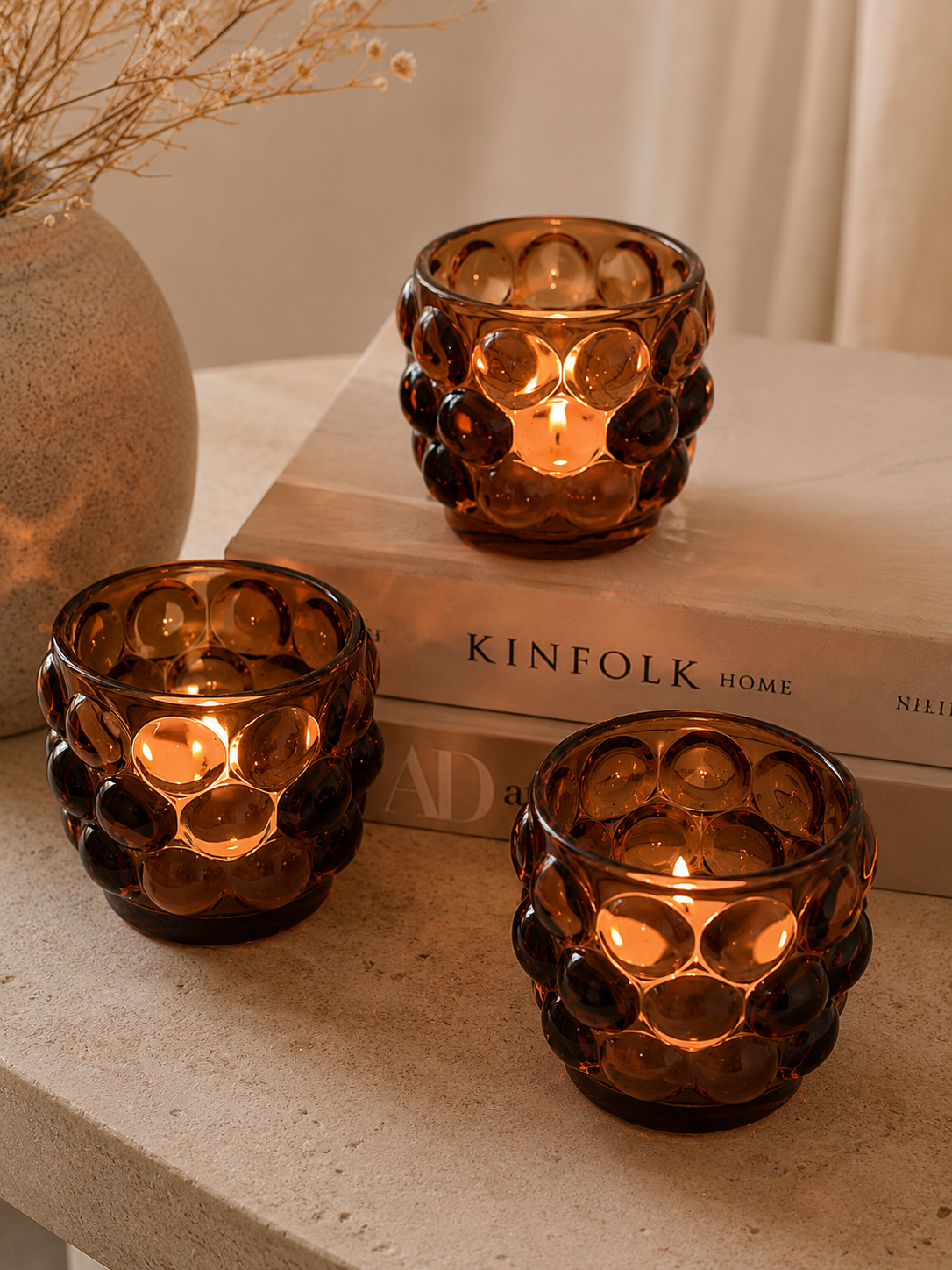 Ljusstakar med Bubblor - Set om 3 st
