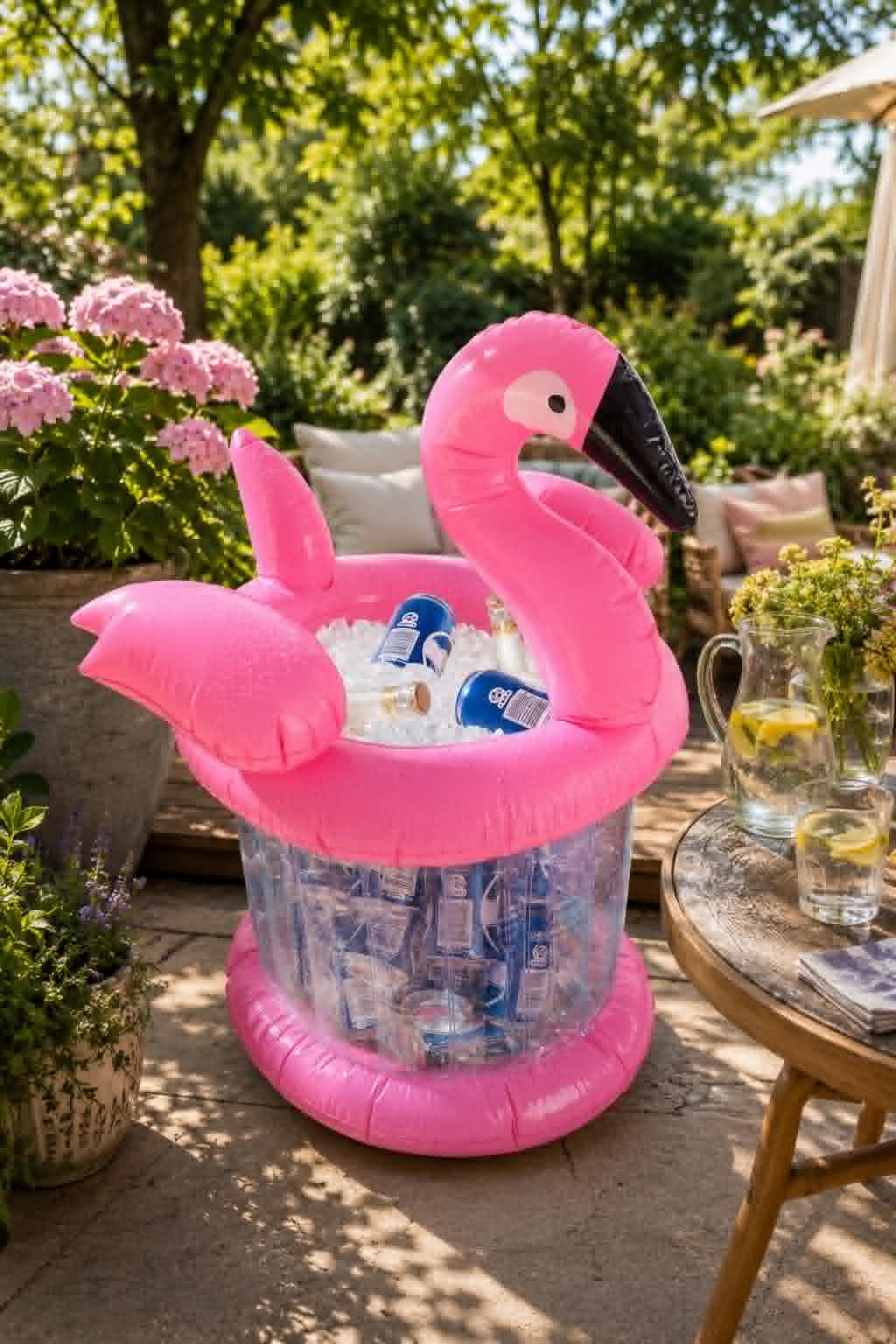 Kylare för drycker - Uppblåsbar flamingo