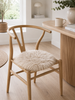 Sitsunderlag lammskinn - Ø 34 cm Linne
