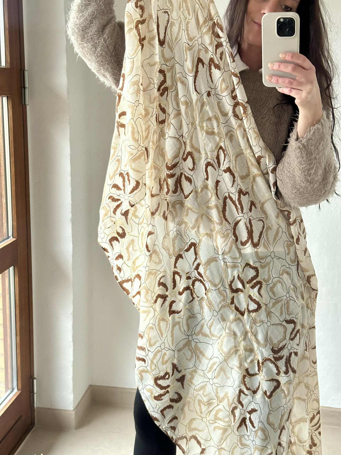Halsduk Medina - beige / guld