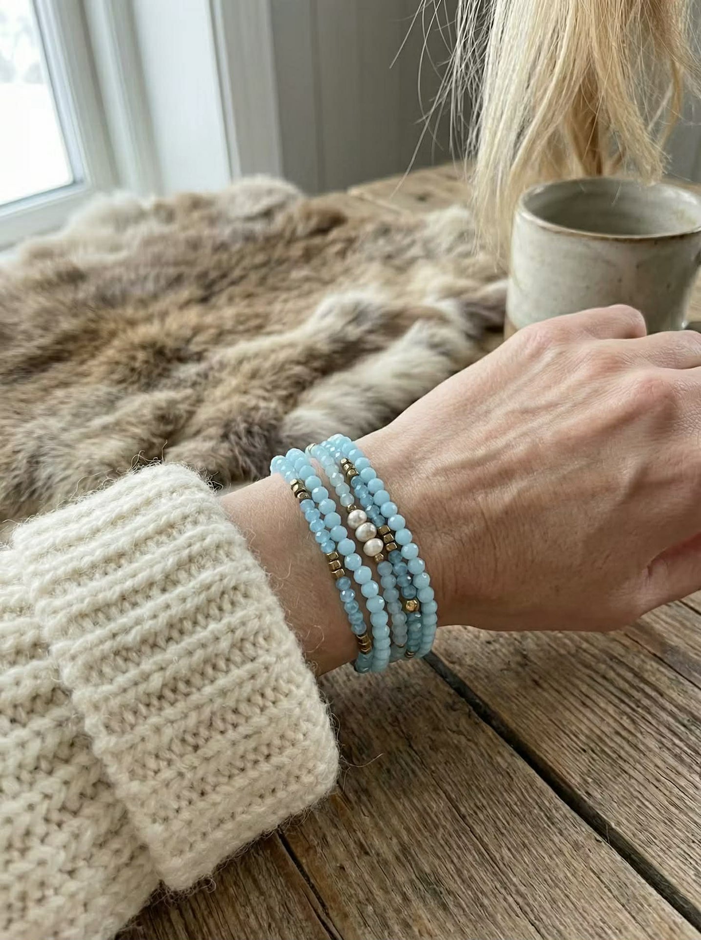 Armband MICHELLE Soft Blue / Mix - 5 st