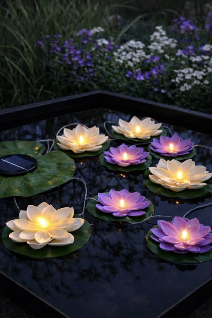 Lotuskedja med Solar - 8 blommor