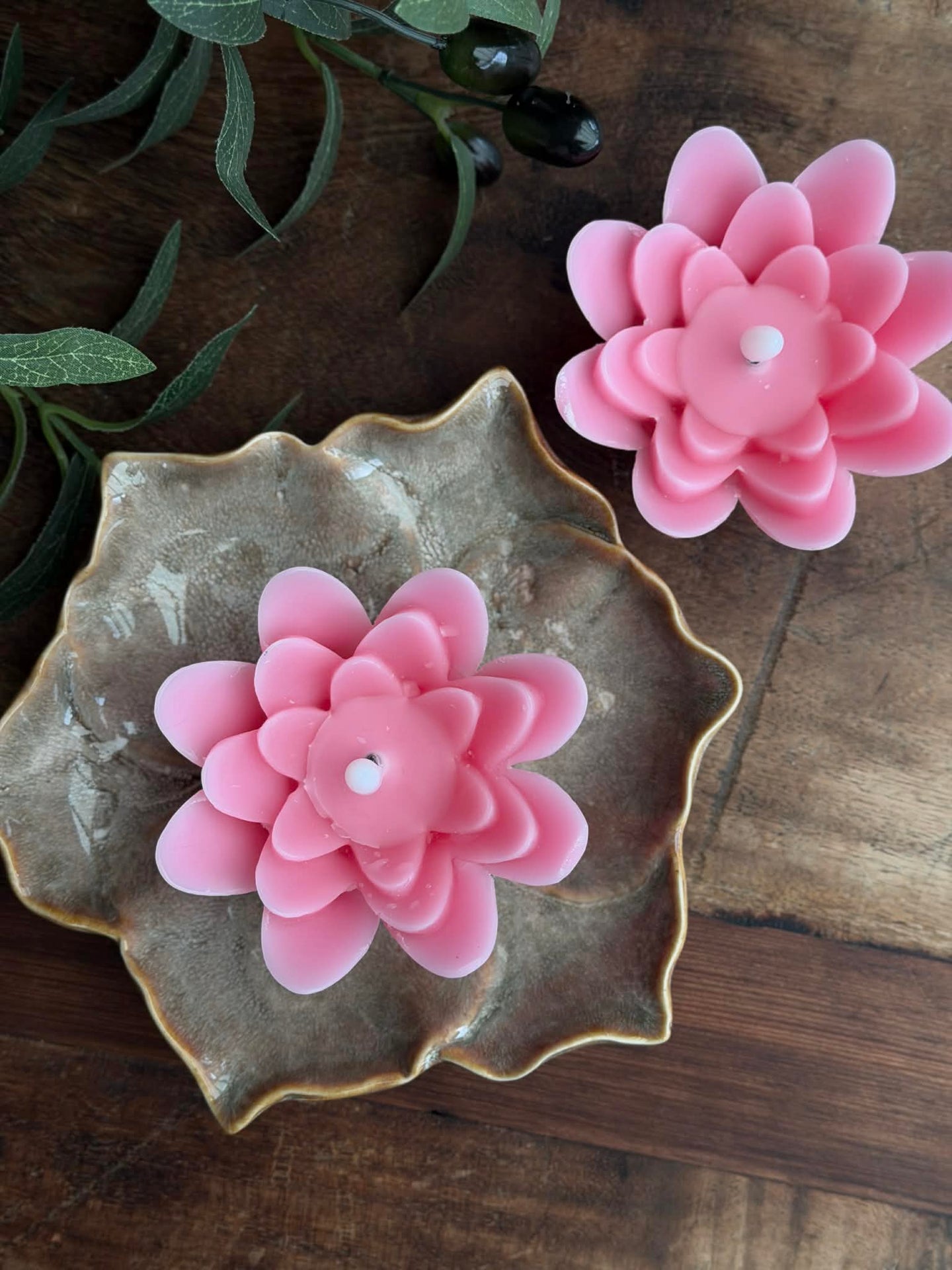 Flytljus med timer - Set med 2 st. Rosa Lotus