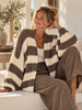 Chunky cardigan – brun og beige