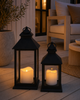 LED-lyktor med blockljus och timer - Set om 2 st