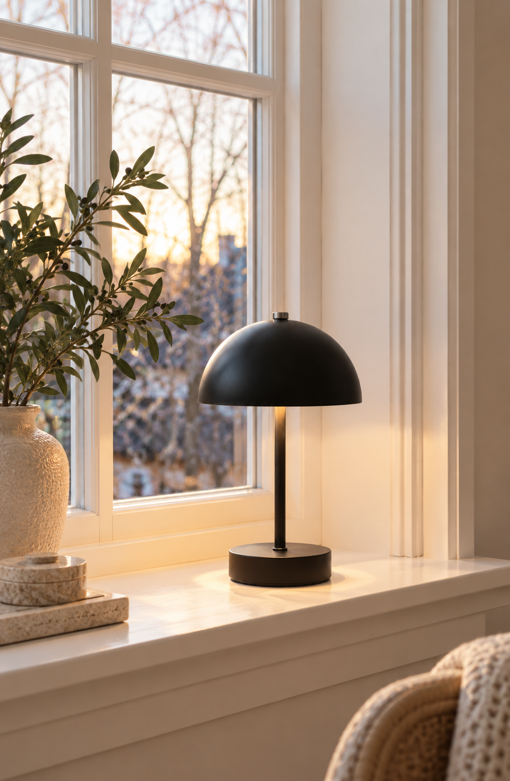 Bordslampa med touch - Svart