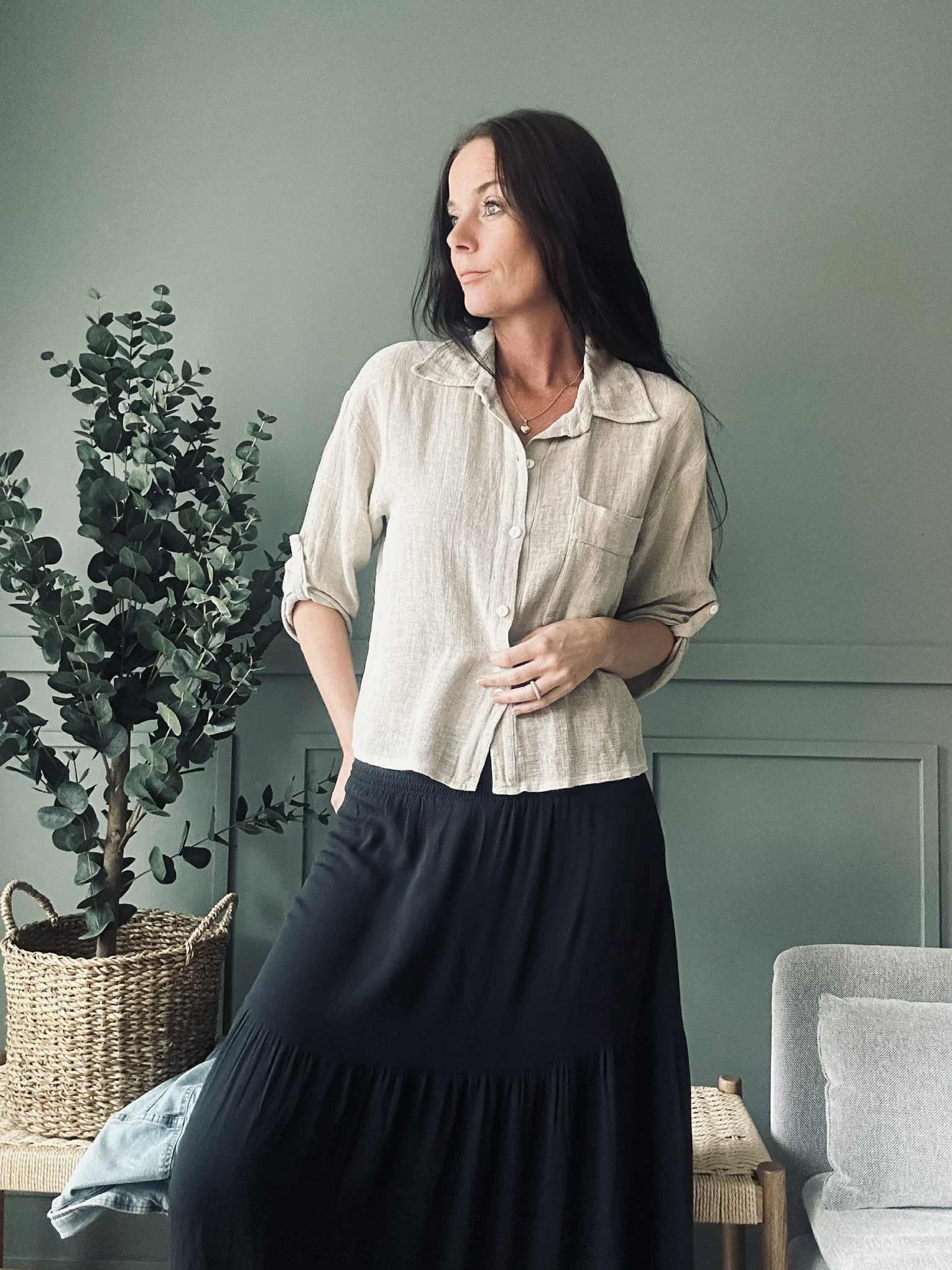 Skjorta Milla - Linnemix beige