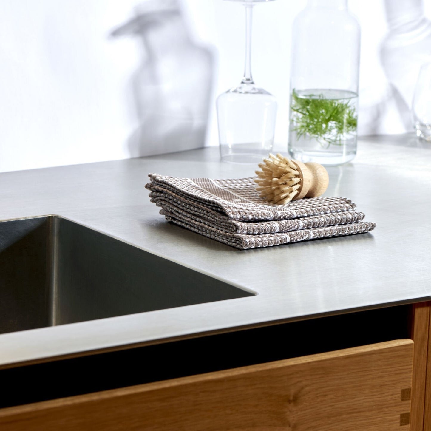 Disktrasor Set med 3 st - Vafflad - Svamp/vit