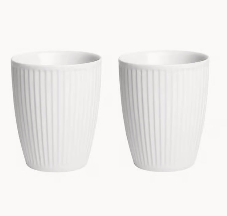 Termosmugg Plissé - Set med 2 st - Vit