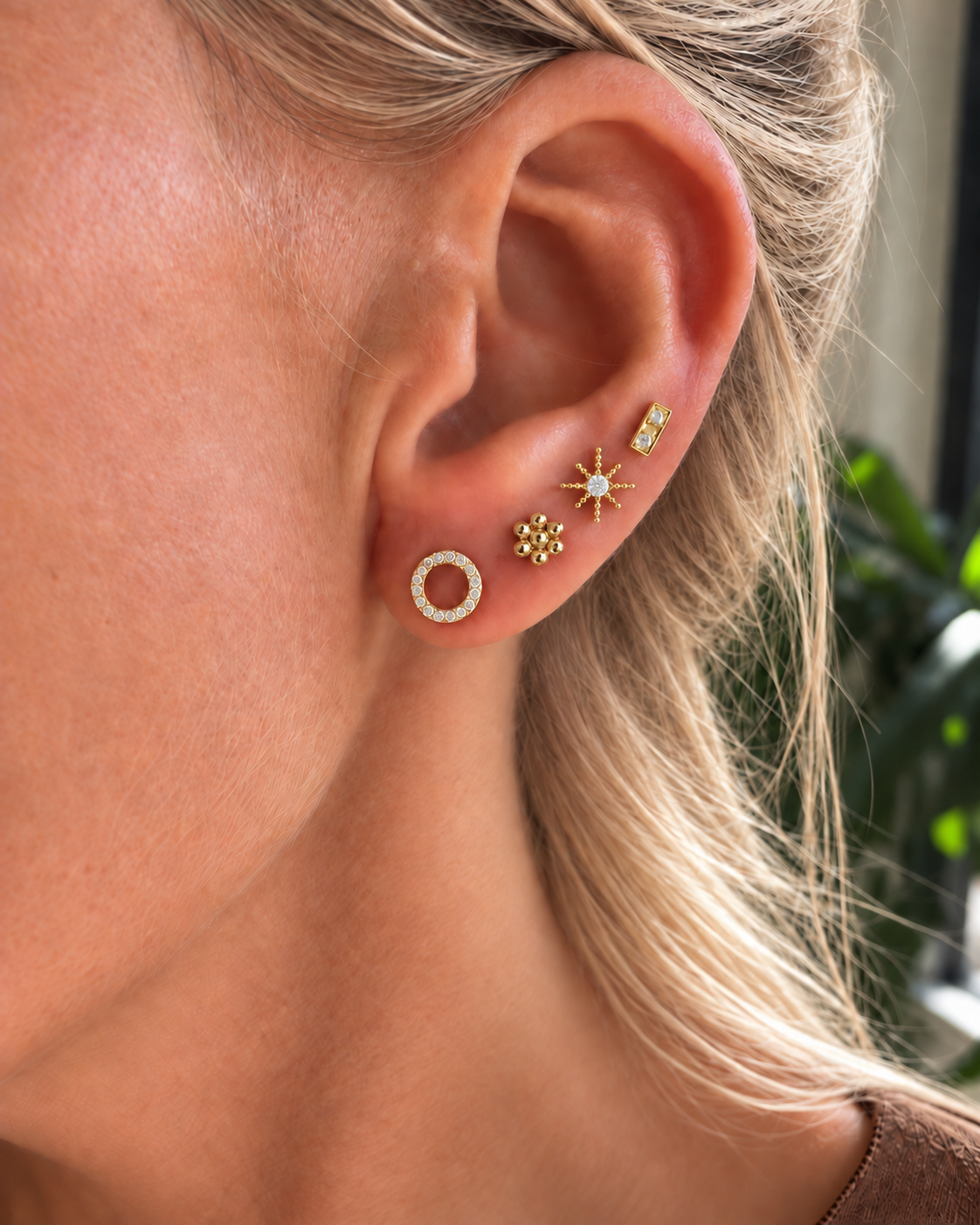 Örhängen mix 4 st - förgylld sterling silver