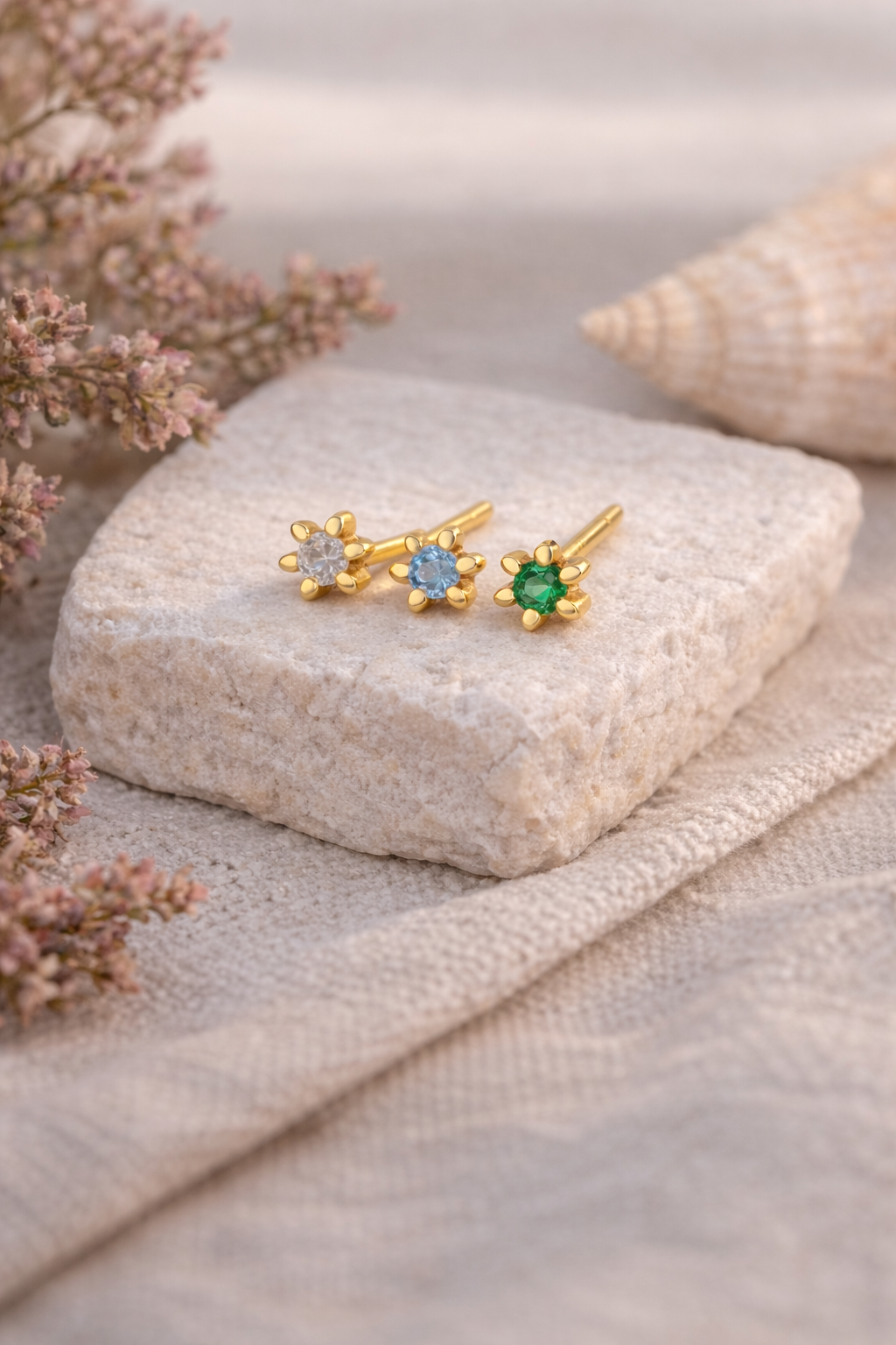 Mix box GIA - Emerald, Blå och Klar - förgylld