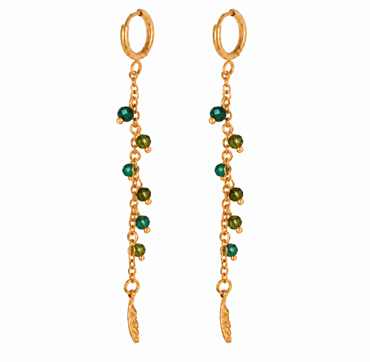 Örhängen Lucia förgylld - emerald