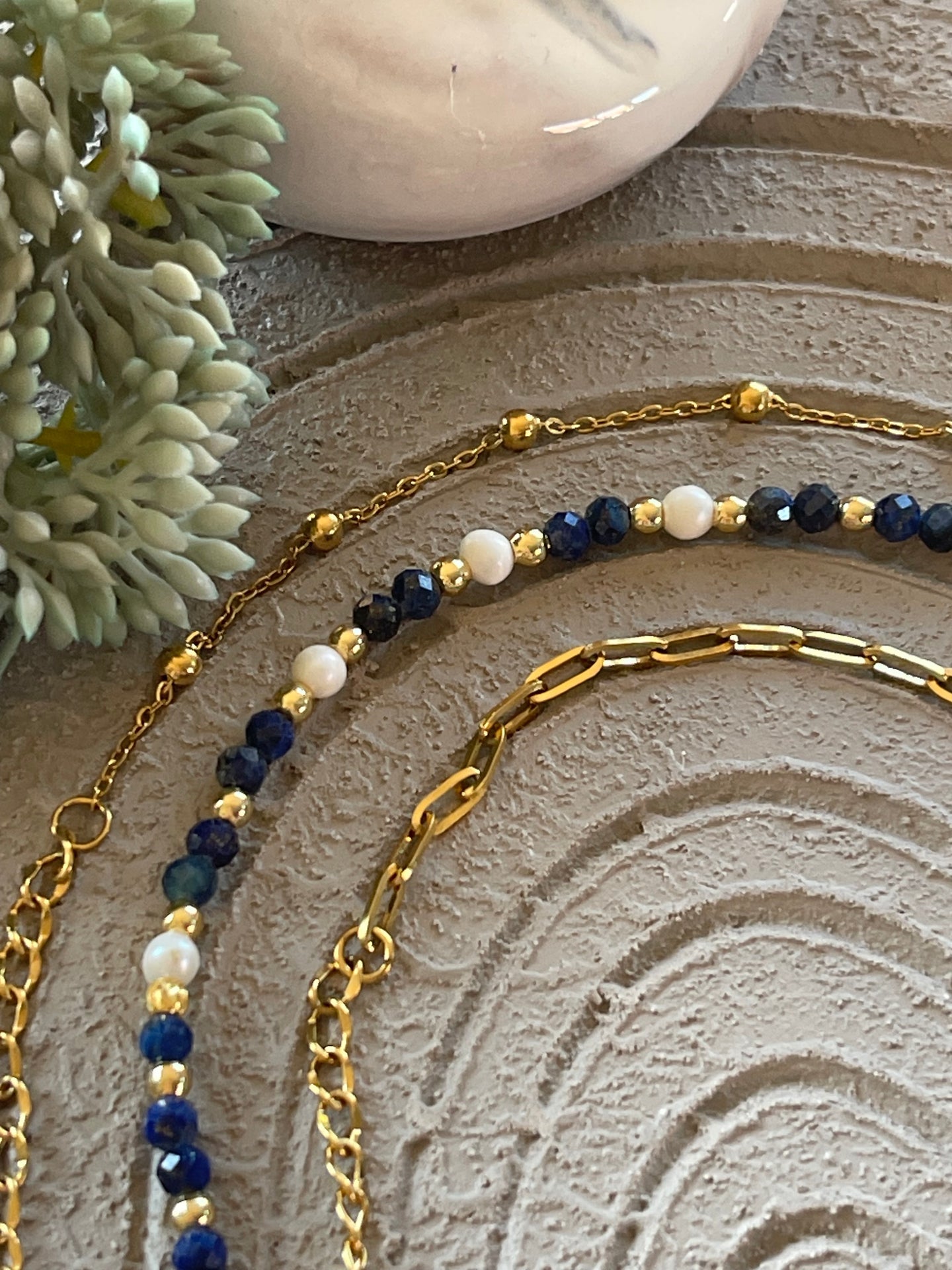 Armband Lilja set med 3 st - Äkta sötvattenspärlor