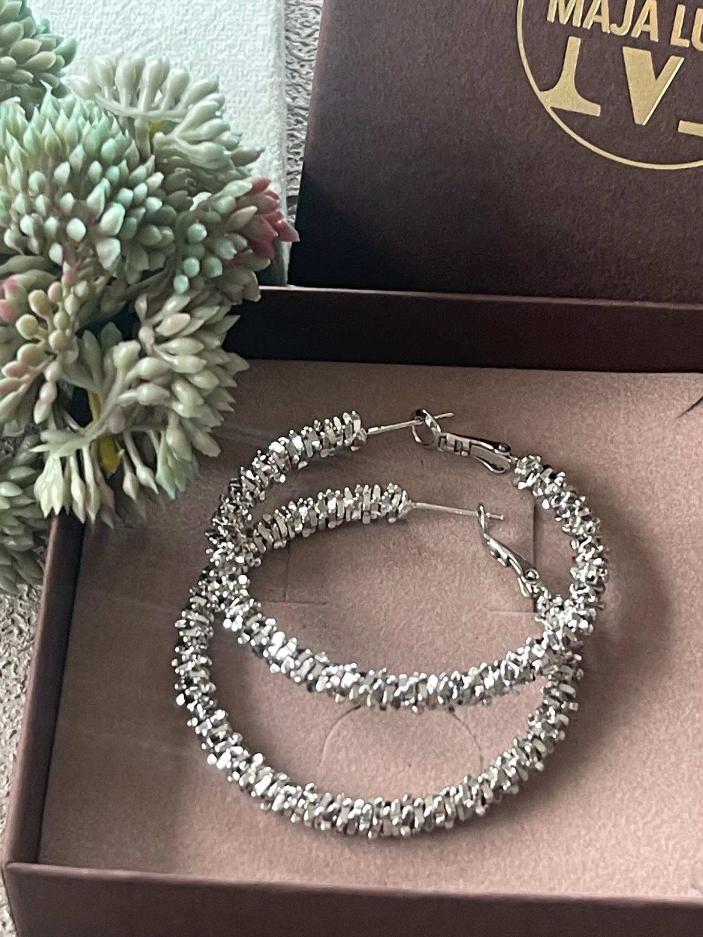 Örhängen INA Hoops Large - silverpläterade