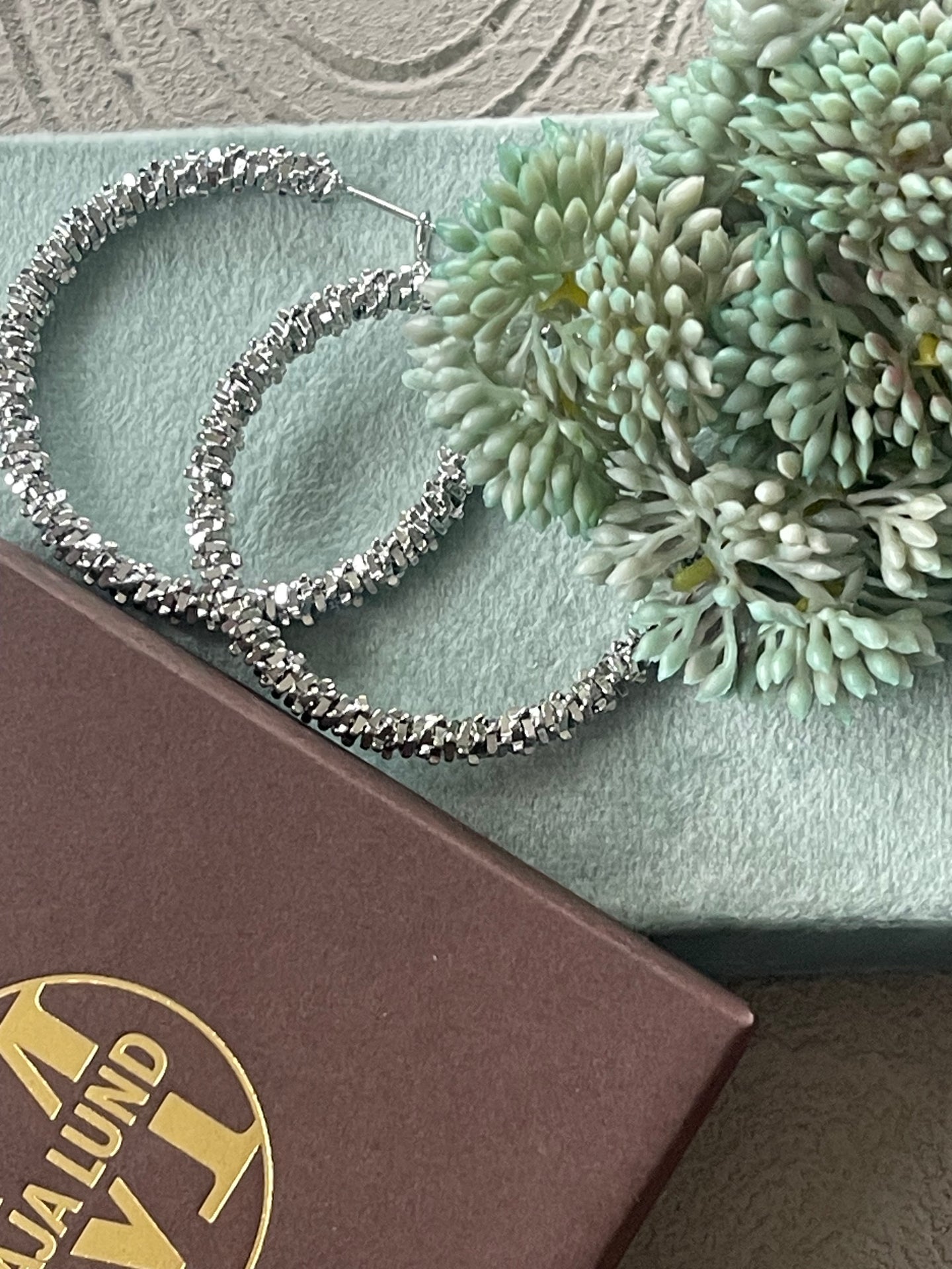 Örhängen INA Hoops Large - silverpläterade