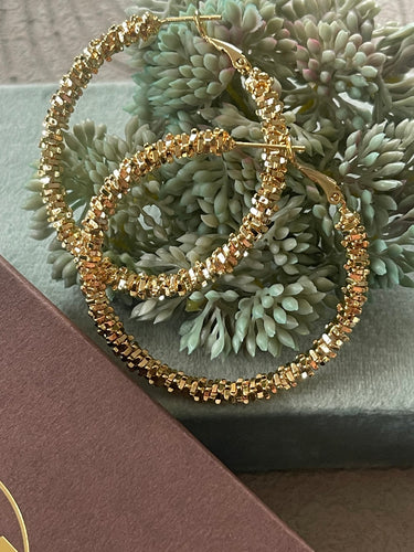 INA Hoops 18K guldpläterade örhängen