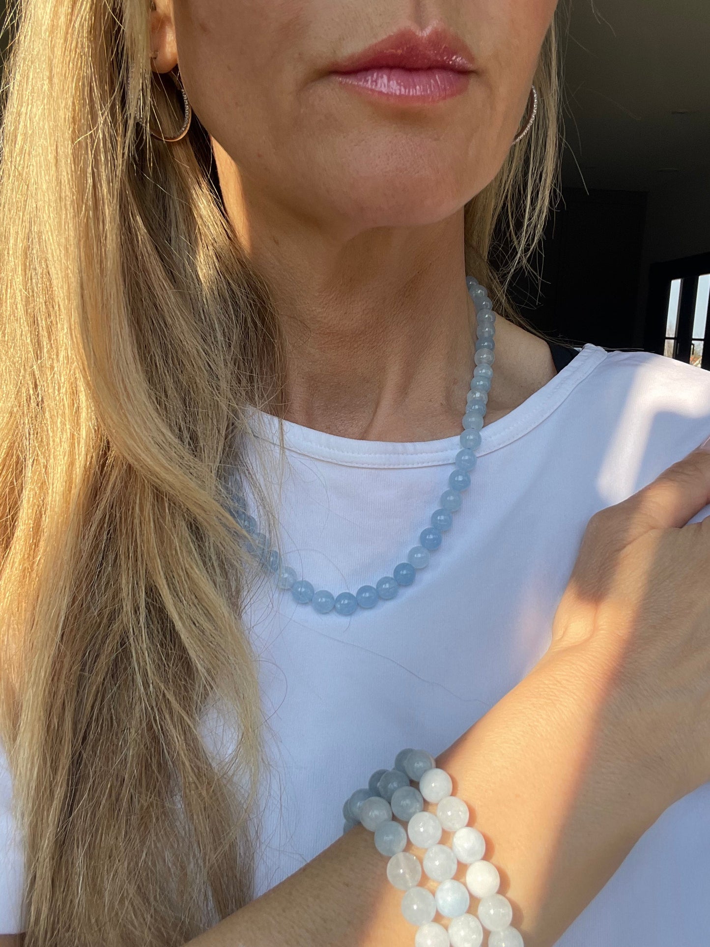 Halsband Mary Isblå