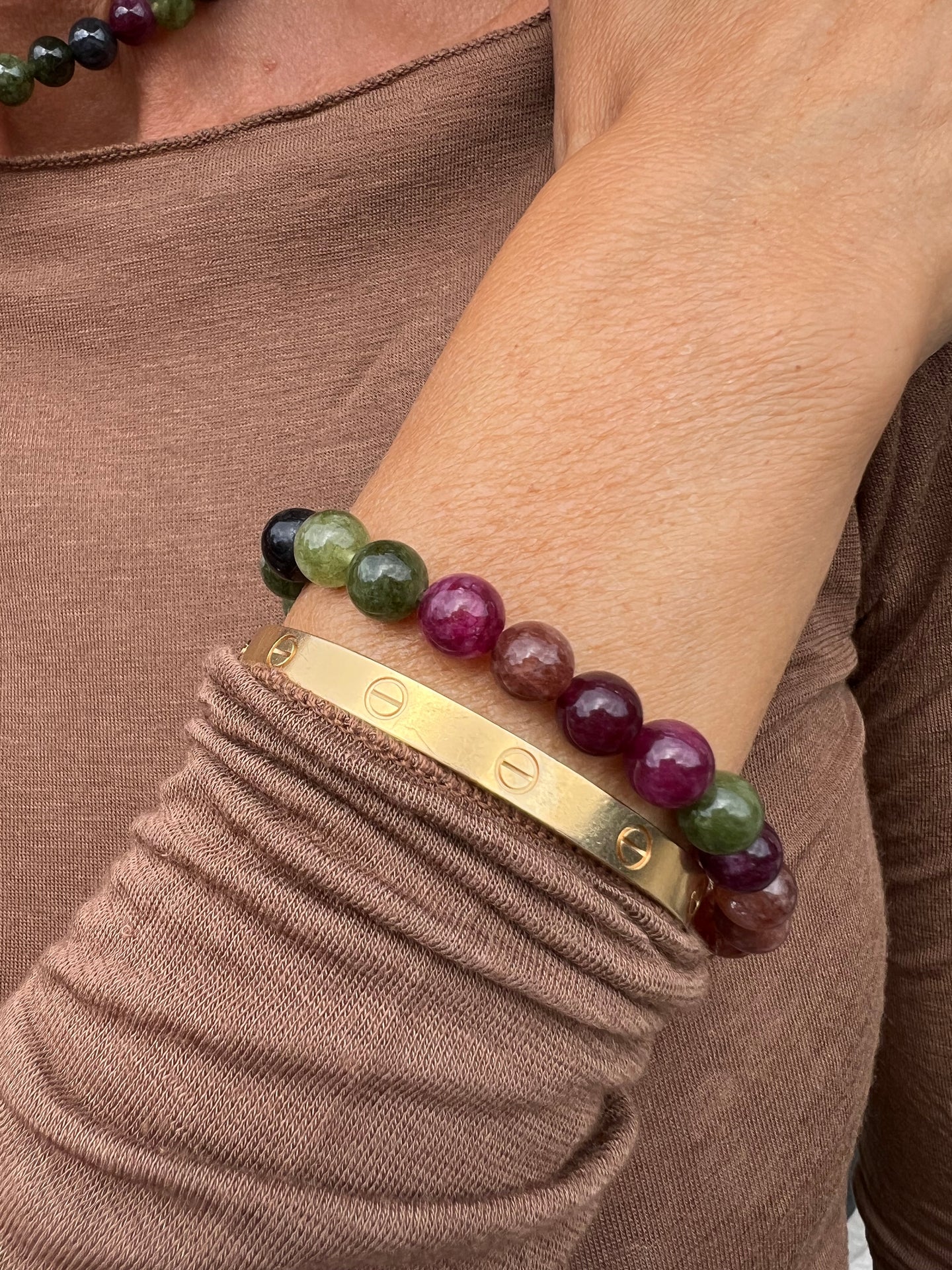 Armband Mary Emerald/Berry Mix