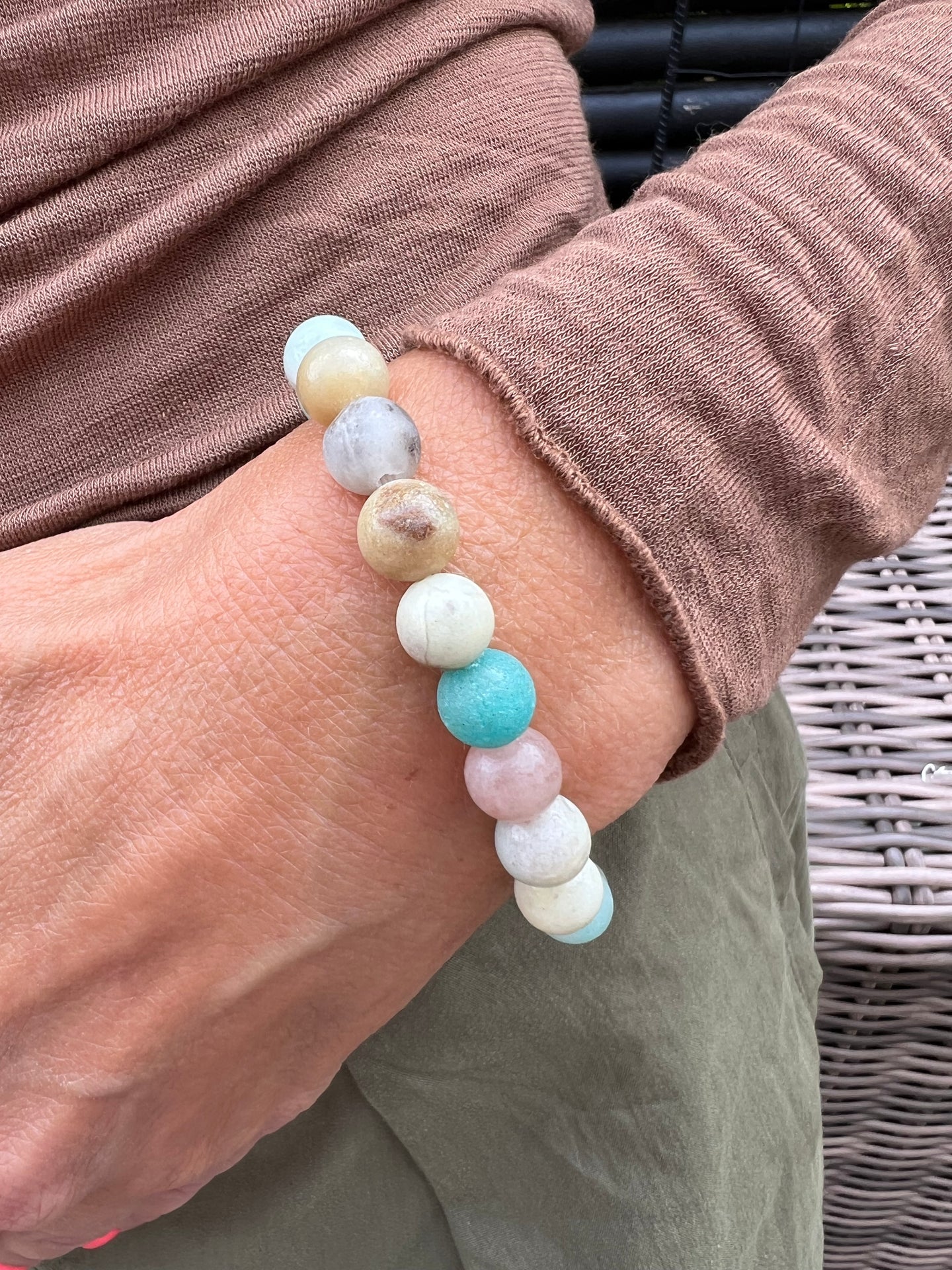 Armband Mary Natur/Aqua Mix