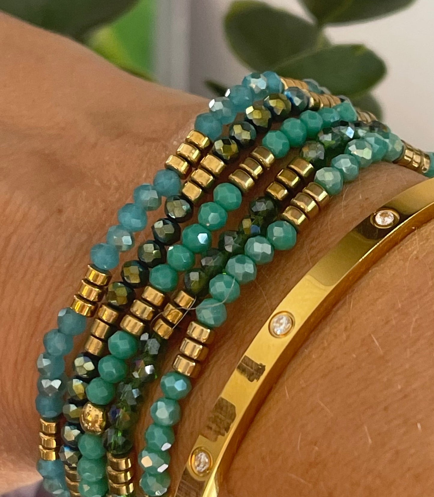 Armband Merle – grön mix 1 st