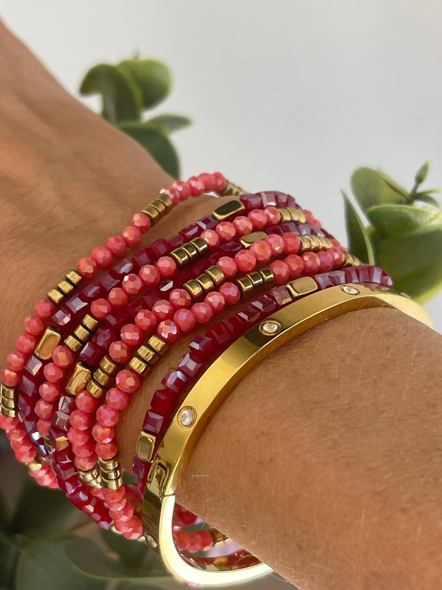 Armband Merle – Röd mix - 1 st