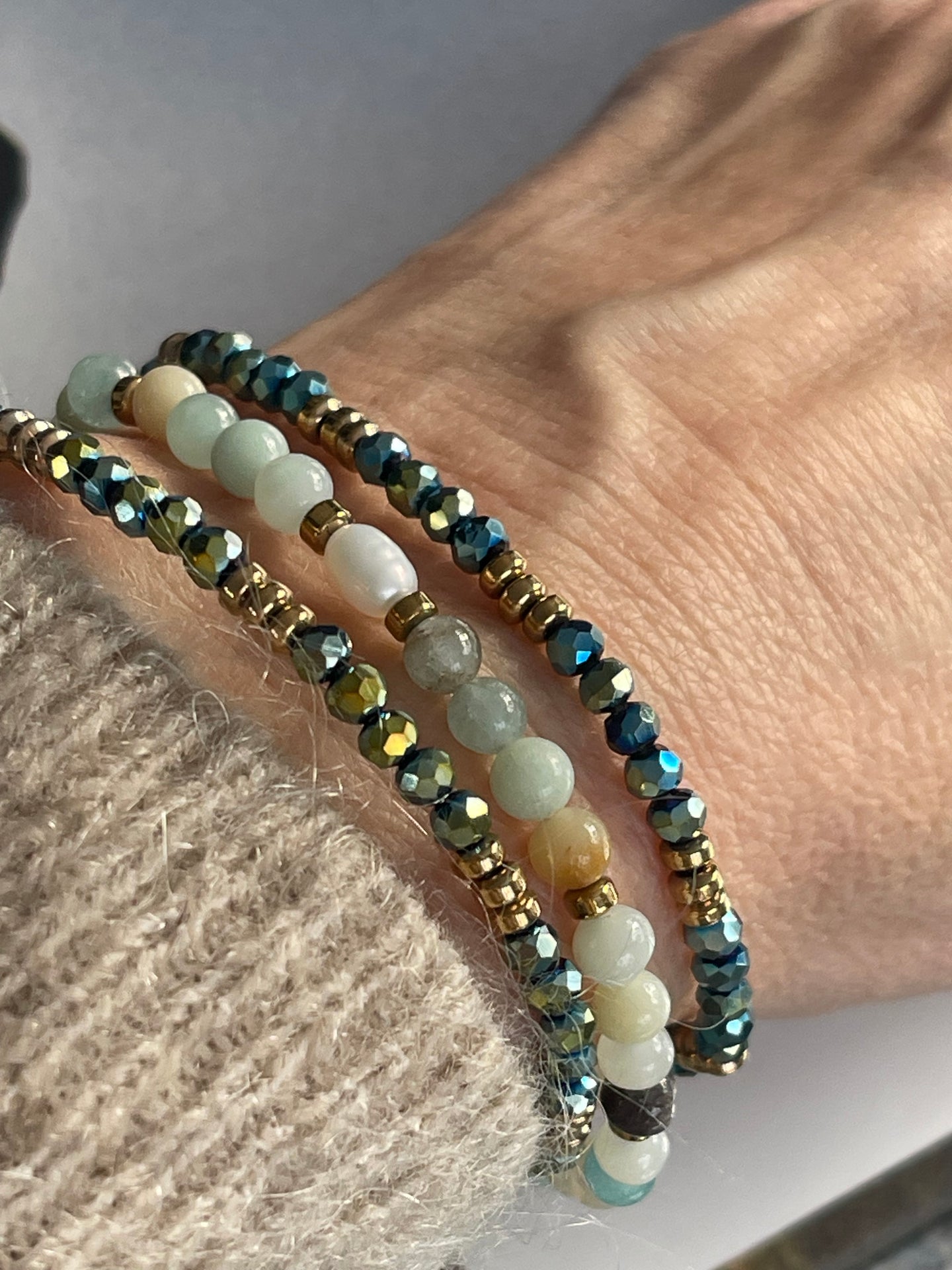 Armband Leah Emerald – Set med 3 st.