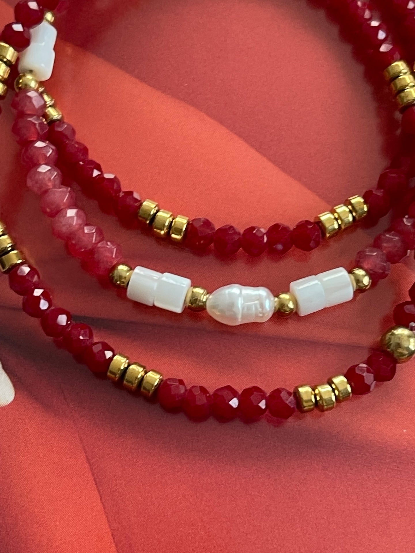 Armband Sarabella Berry – Set med 3 st