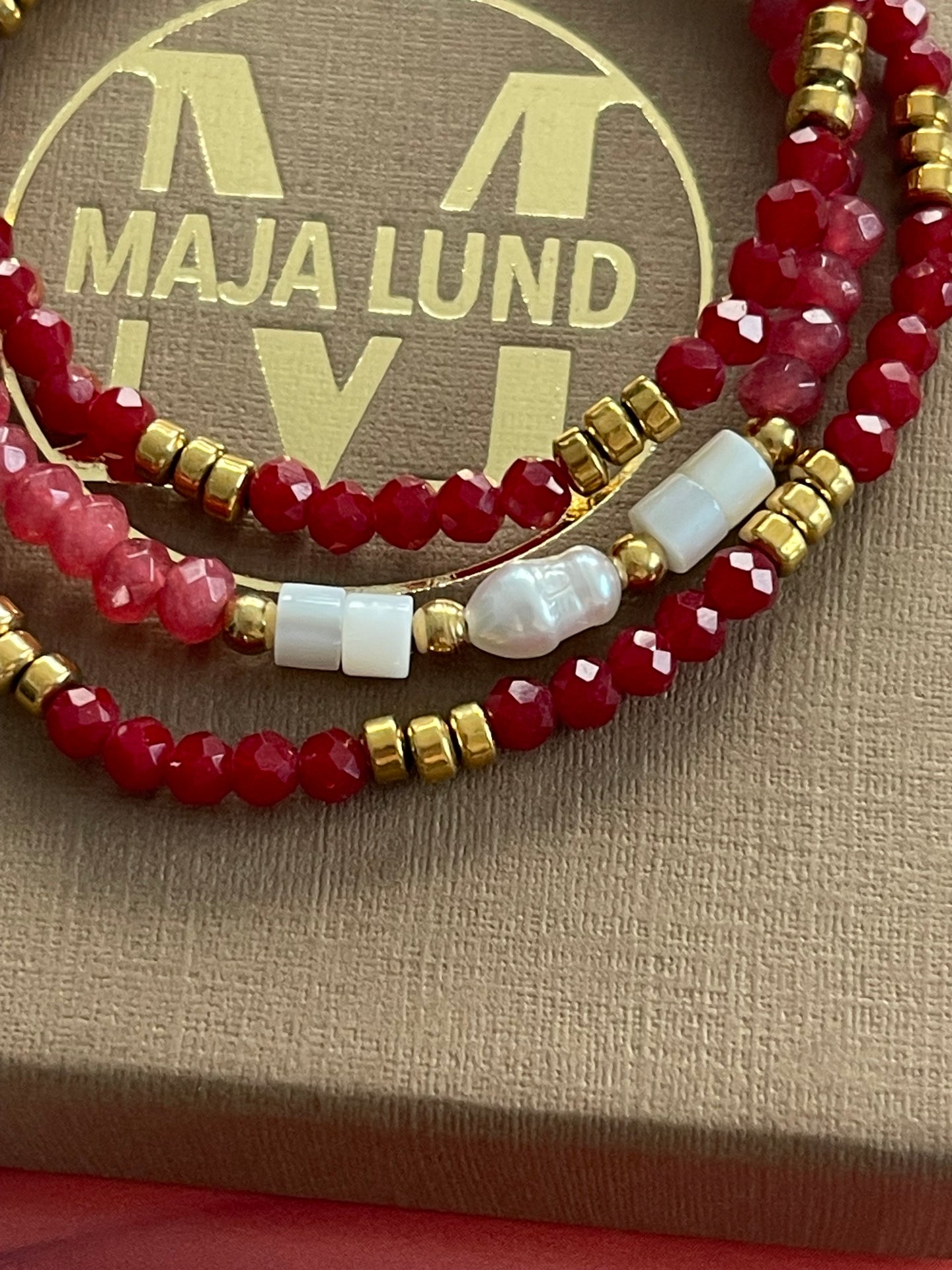 Armband Sarabella Berry – Set med 3 st