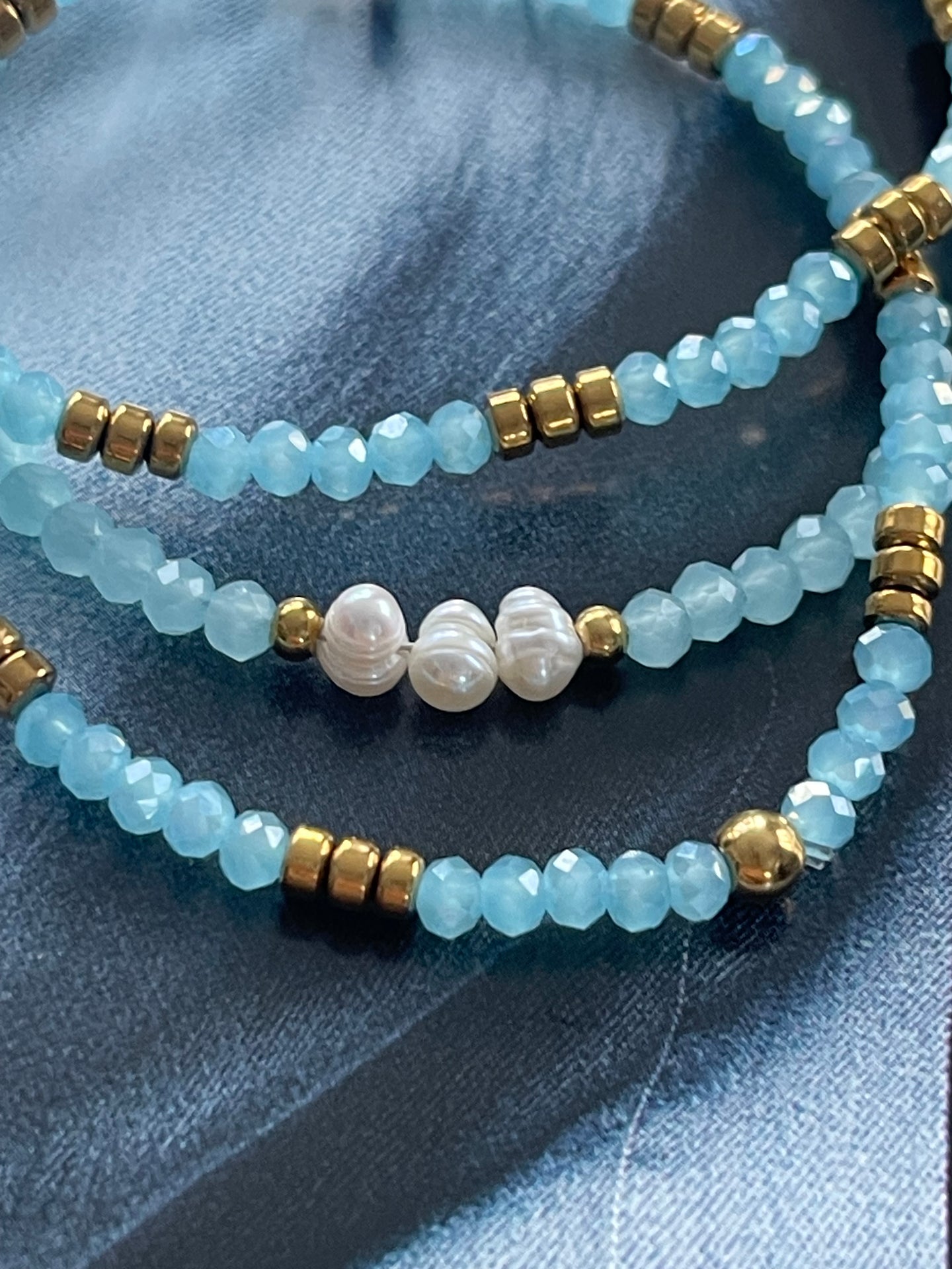 Armband Sarabella Soft Blue – Set med 3 st
