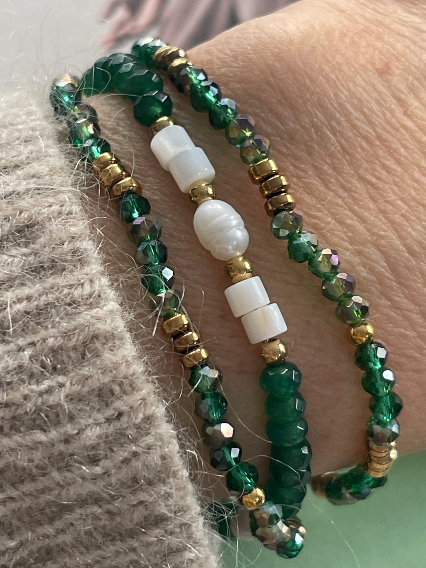 Armband Sarabella Emerald – Set med 3 st