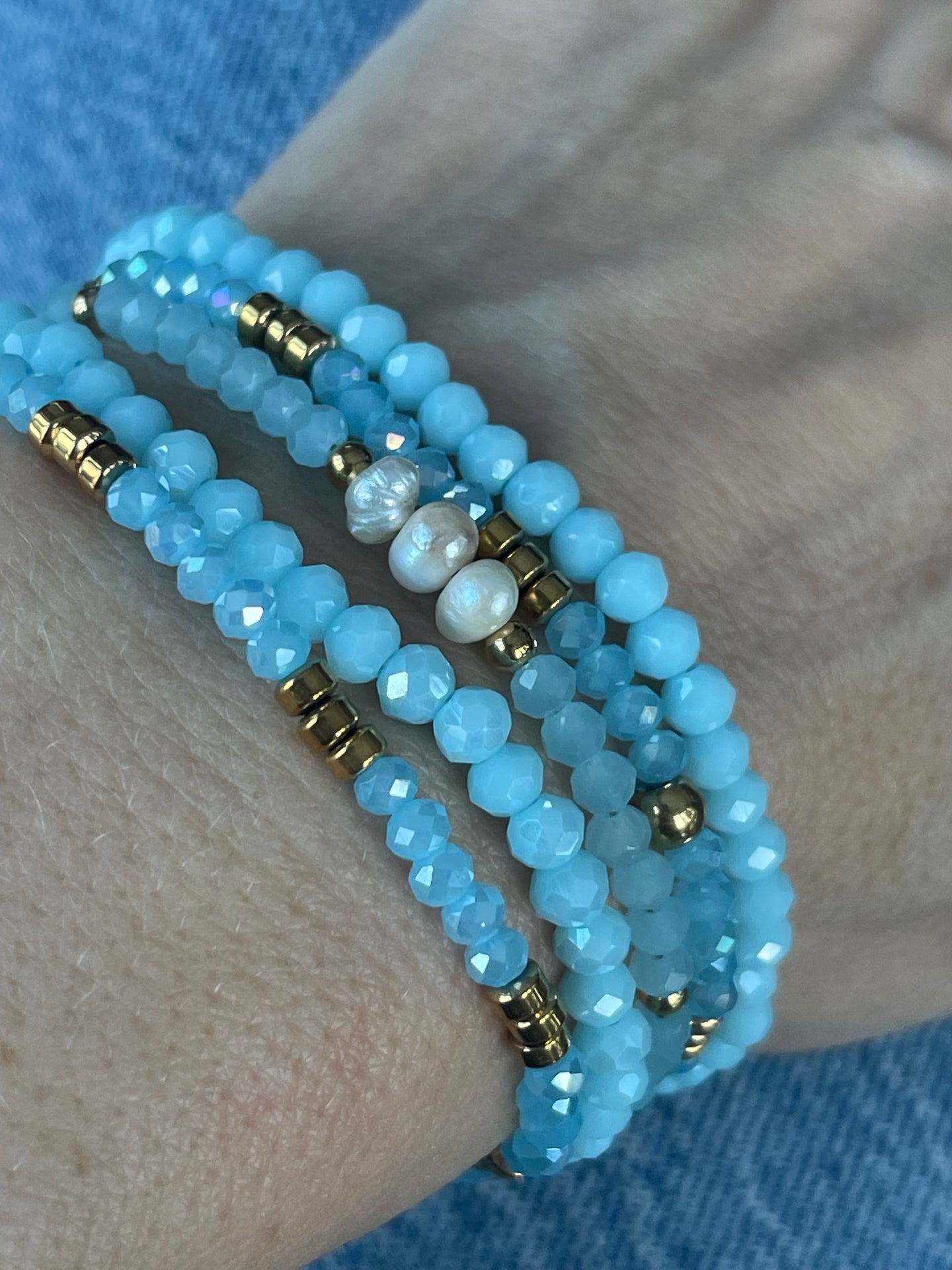 Armband MICHELLE Soft Blue / Mix - 5 st