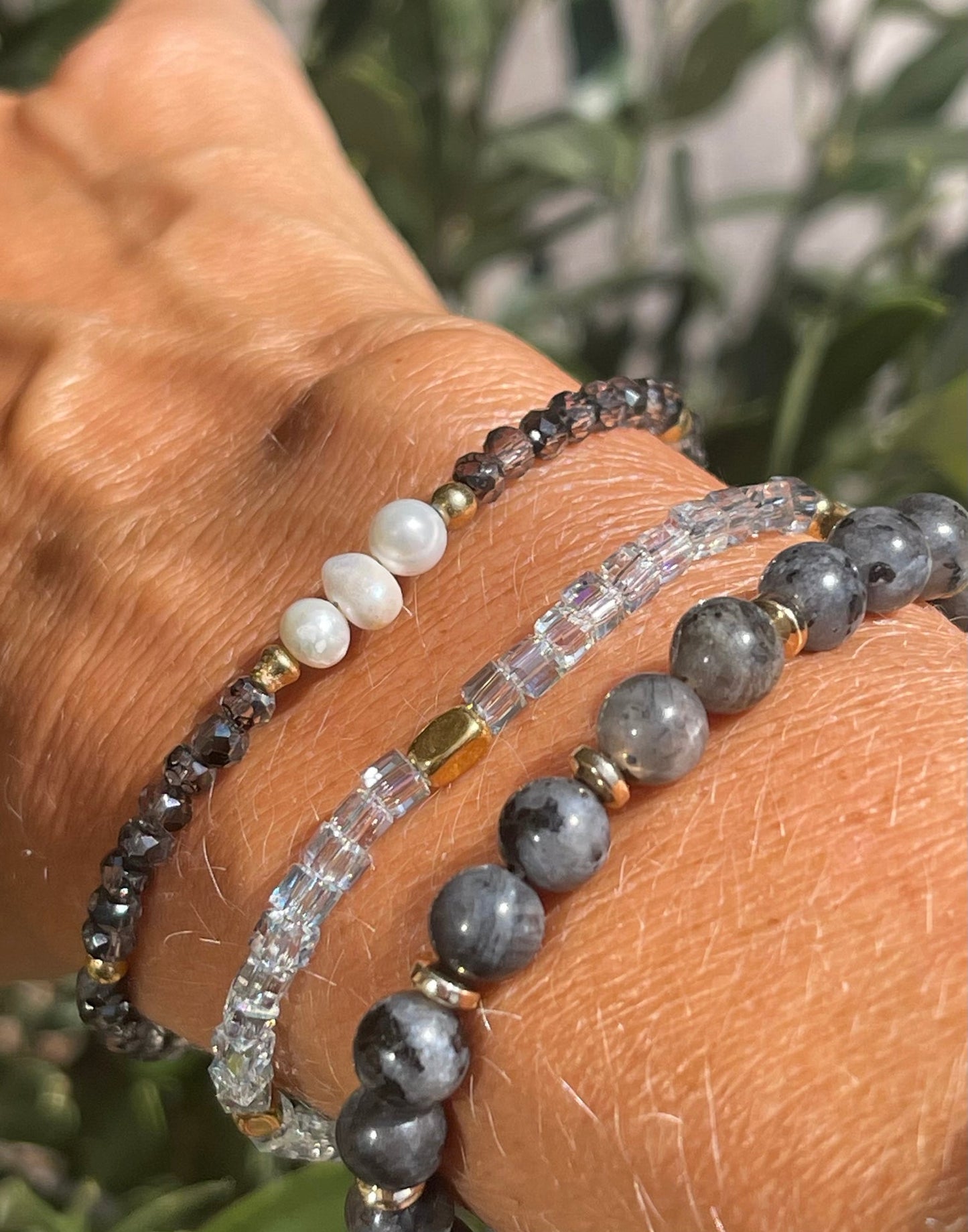 Armband GISELE grå – Set med 3 st