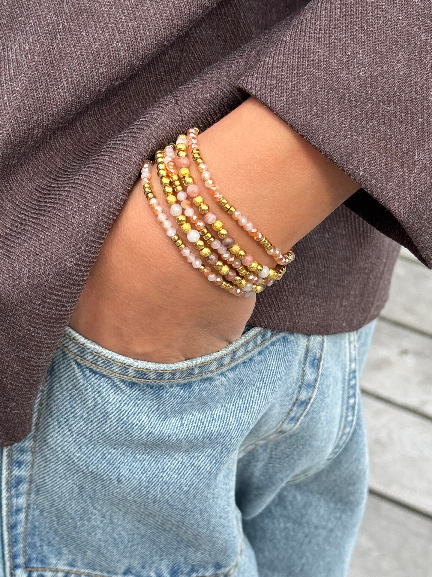 Armband Ofelia Natur - Sæt med 5 armband