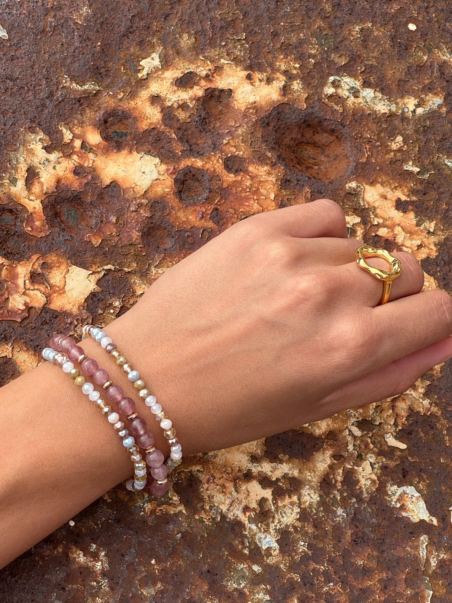 Armband Luna Vintage Rose – Set med 3 st